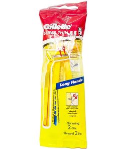 Dao Cạo Râu Gillette Super Thin Cán Vàng Gói 2 Cái